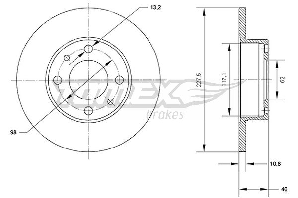 Brzdový kotúč TOMEX Brakes